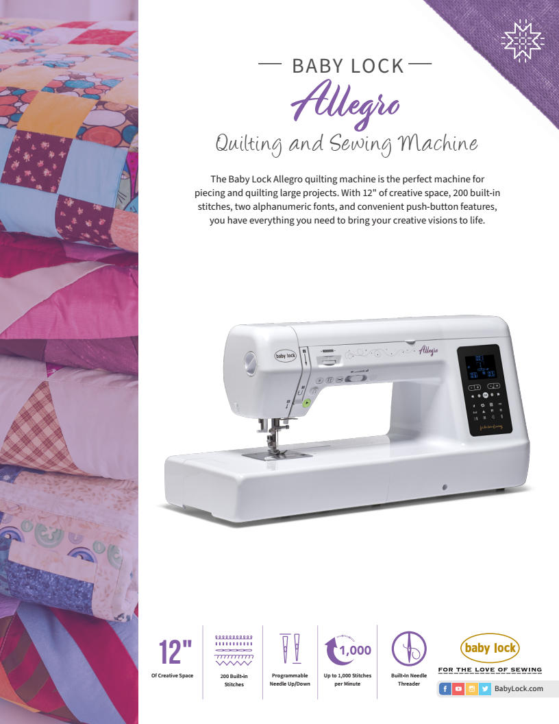 Baby Lock - Baby Lock Allegro Sewing Machine